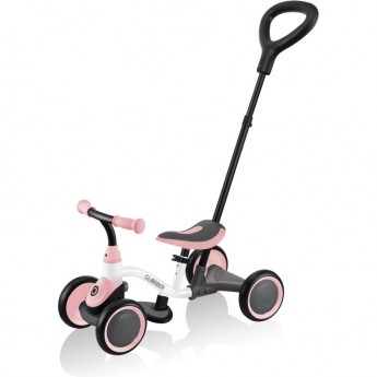 Каталка-беговел GLOBBER LEARNING BIKE 3 в 1, бело-розовый
