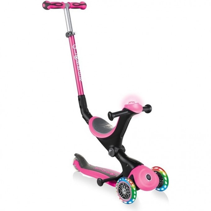 Самокат GLOBBER GO UP DELUXE PLAY LIGHTS Розовый 648-110 Самокат GLOBBER GO UP DELUXE PLAY LIGHTS Розовый 648-110