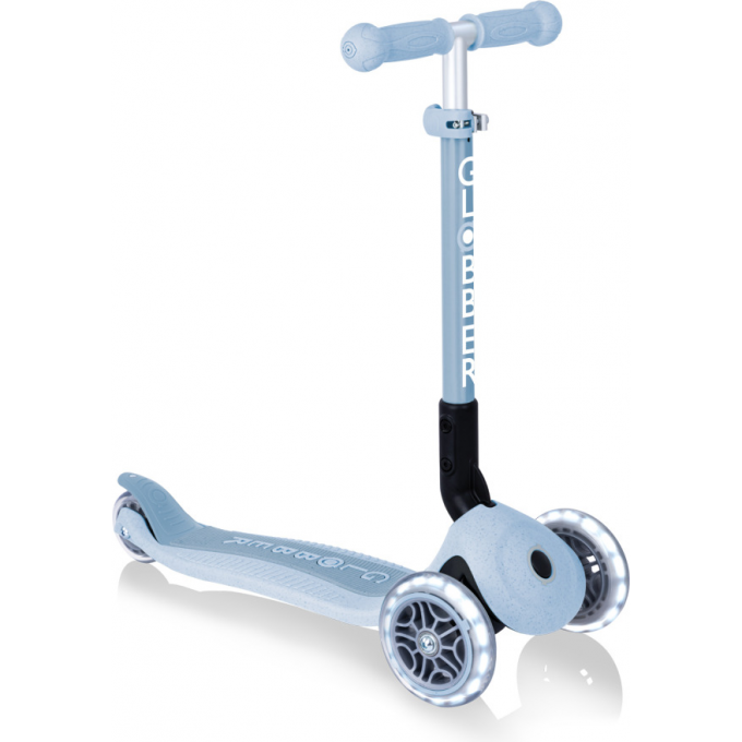 Самокат GLOBBER JUNIOR FOLDABLE LIGHTS ECOLOGIC голубой 692-501 Самокат GLOBBER JUNIOR FOLDABLE LIGHTS ECOLOGIC голубой 692-501